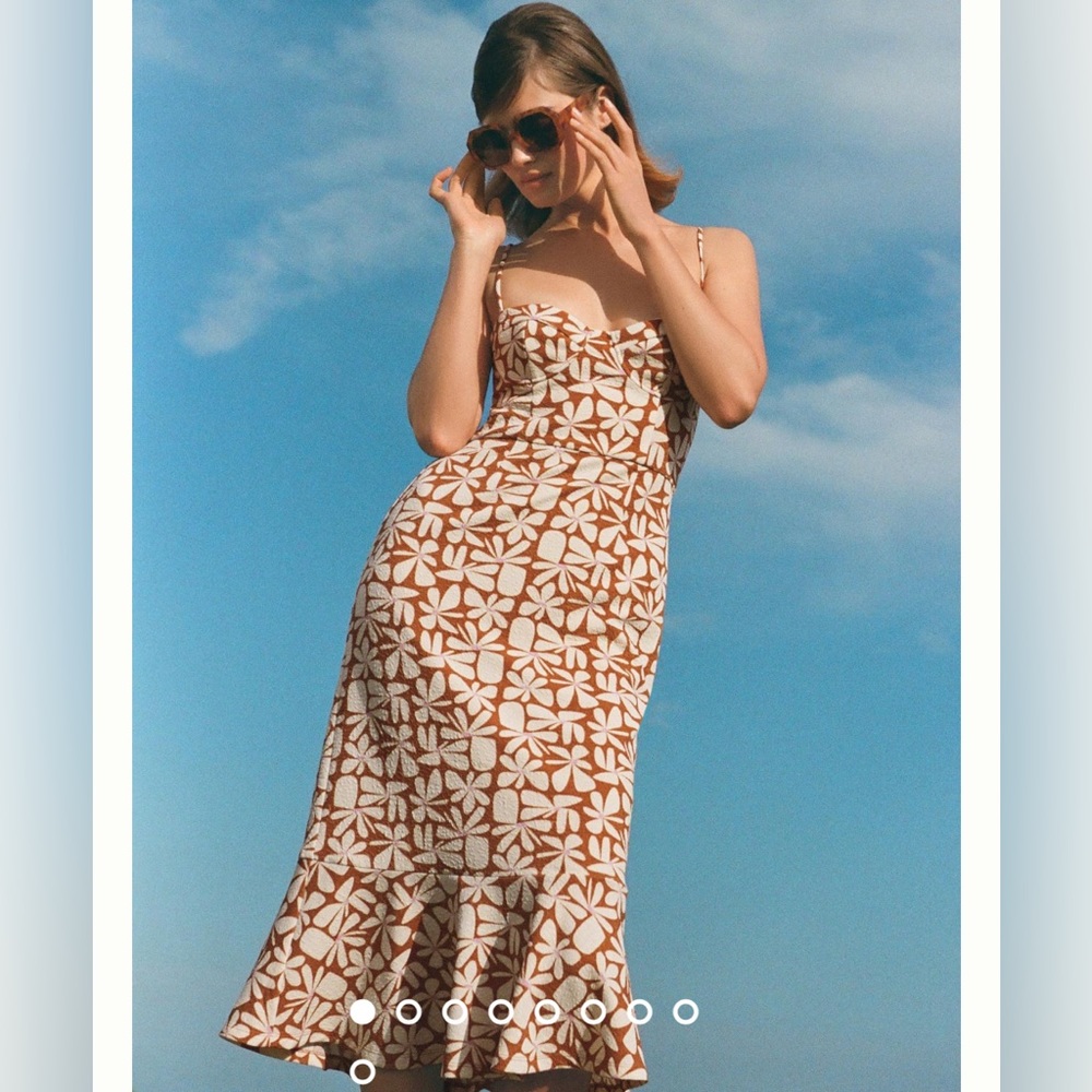 Anthropologie- Hutch Floral Slim Midi Dress